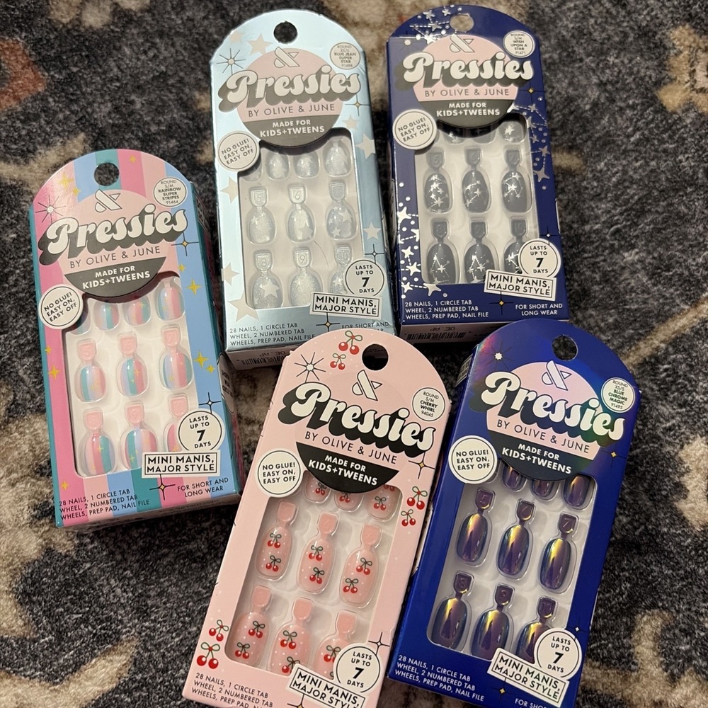 5 X Pressies By Olive & June Press On Nails For Kids Tweens